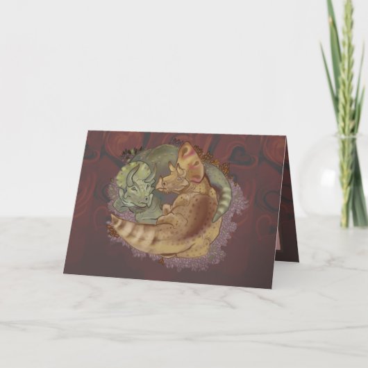 Carte de la Saint-Valentin Triceratops Câlins (Devant)