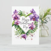 Carte de la Saint-Valentin tropicale à l'aquarelle (Debout devant)