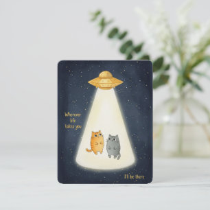 Carte de la Saint-Valentin UFO Chat Kawaii pour Pa