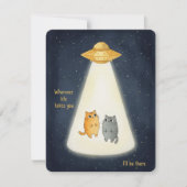 Carte de la Saint-Valentin UFO Chat Kawaii pour Pa (Devant)