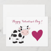 Carte de la Saint-Valentin vache (Devant / Derrière)
