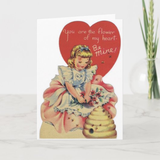Carte de la Saint-Valentin Vintage Bee Hive Be Min (Devant)