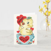 Carte de la Saint-Valentin vintage "Chicky" (Fleur jaune)