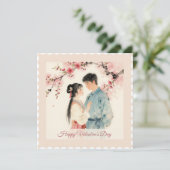 Carte de la Saint-Valentin vintage Love & Flowers (Debout devant)