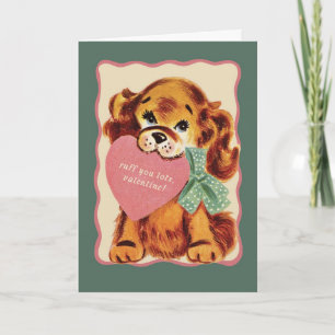 Carte de la Saint-Valentin vintage pour chiot – Je