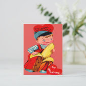 Carte de la Saint-Valentin vintage rétro banane (Debout devant)