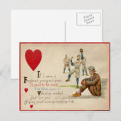 Carte de la Saint-Valentin vintage rétro de baseba (Devant / Derrière)