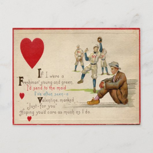 Carte de la Saint-Valentin vintage rétro de baseba (Devant)