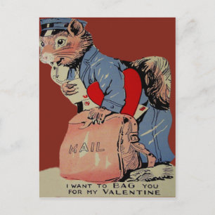 Carte de la Saint-Valentin Vintage Retro Écureuil