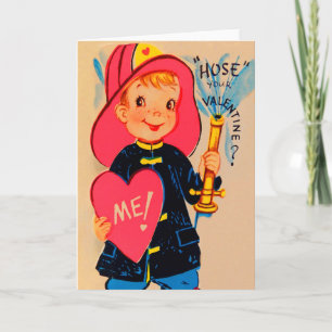 Carte de la Saint-Valentin Vintage Retro Garçon Po