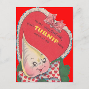 Carte de la Saint-Valentin vintage rétro navet