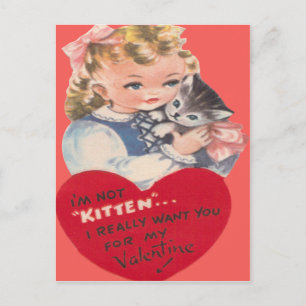 Carte de la Saint-Valentin Vintage Rétro Petite Fi