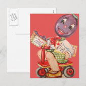 Carte de la Saint-Valentin vintage rétro prune (Devant / Derrière)