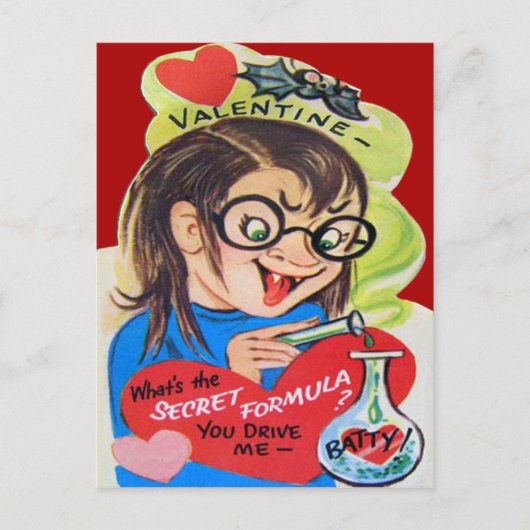 Carte de la Saint-Valentin Vintage Retro Scientifi (Devant)