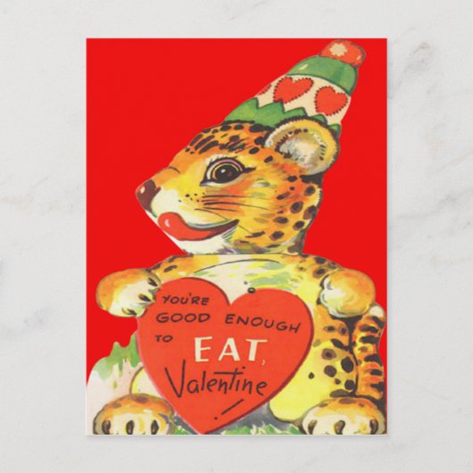 Carte de la Saint-Valentin vintage rétro Tigre (Devant)
