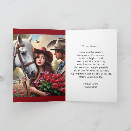 Carte de la Saint-Valentin Western Love (Intérieur)