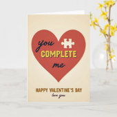 Carte de la Saint-Valentin You Complete My Heart (Fleur jaune)