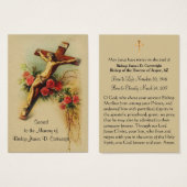 Carte de la Sainte Mémorial de l'évêque catholique (Devant & derrière)