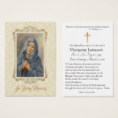 Carte de la Sainte Vierge Marie funéraire triste - (Devant & derrière)