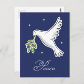 Carte de la saison de la colombe blanche avec le t (Devant / Derrière)