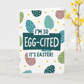 Carte de la saison de Pâques Eggcited (Fleur jaune)