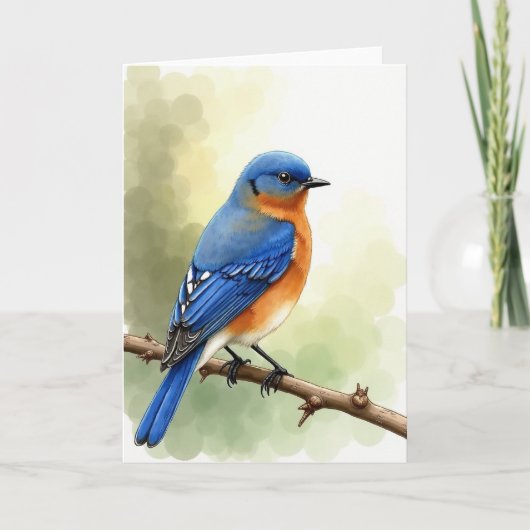 Carte de la scène de branche d'oiseau d'azur (Devant)