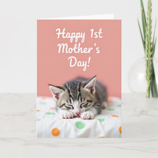 Carte de la sieste du chaton à pois (Devant)