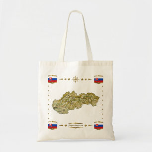 Carte de la Slovaquie + Sac de drapeaux