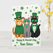 Carte de la sœur de St Patricks Cats (Fleur jaune)