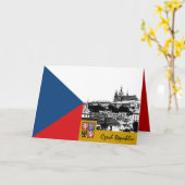 Carte de la Tchéquie, Prague & Drapeau tchèque /pa (Fleur jaune)