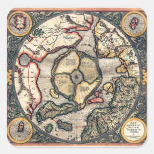 carte de la terre plate autocollants de pare-chocs