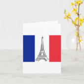 Carte de la Tour Eiffel du drapeau français Paris (Fleur jaune)