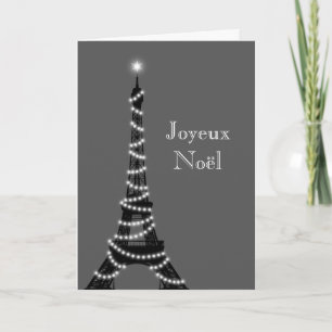 Carte de la Tour Eiffel grise pour les fêtes