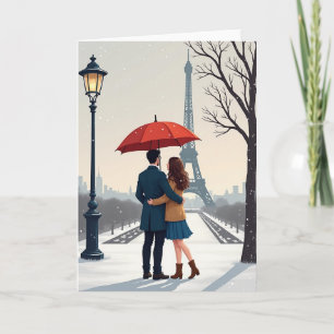 Carte de la Tour Eiffel Romance d'Hiver