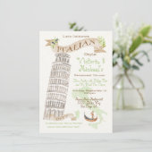 Carte de la tour italienne de Pise aquarelle (Debout devant)