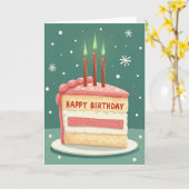Carte de la tranche de gâteau à la flamme verte (Fleur jaune)