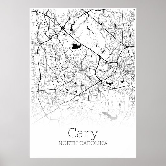 Carte de la ville - Caroline du Nord - Poster de l (Devant)