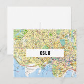CARTE DE LA VILLE CARTES POSTALES ♥ Oslo (Devant / Derrière)