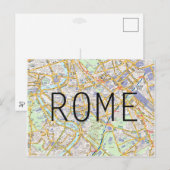 CARTE DE LA VILLE CARTES POSTALES ♥ Rome (Devant / Derrière)