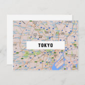 CARTE DE LA VILLE CARTES POSTCARDS ♥ Tokyo (Devant / Derrière)