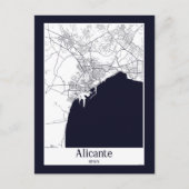 Carte de la ville d'Alicante Espagne (Devant)