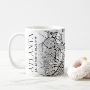 Carte de la ville d'Atlanta, Géorgie   Café Mug