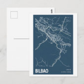 Carte de la ville de Bilbao Espagne dessin au trai (Devant / Derrière)
