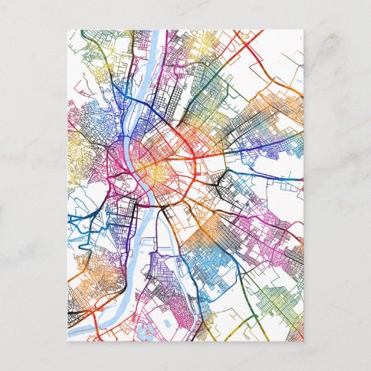 Carte de la ville de Budapest Hongrie (Devant)