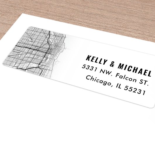 Carte de la ville de Chicago Thème | Étiquette de 