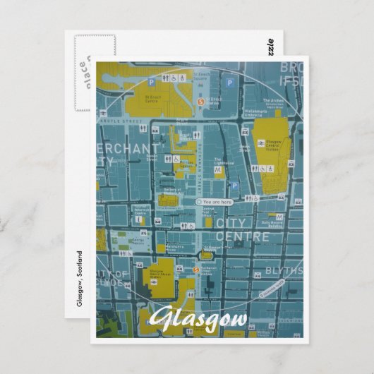 carte de la ville de glasgow (Devant / Derrière)