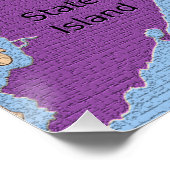 Carte de la ville de New York Boroughs Poster Étiq (Coin)