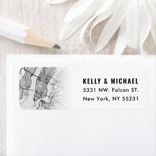 Carte de la ville de New York | Étiquette de retou (En situation)