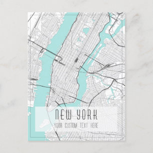 Carte de la ville de New York, noir, blanc et bleu