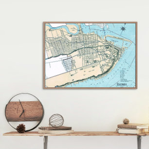 Carte de la ville de Québec 1906 Poster brillant